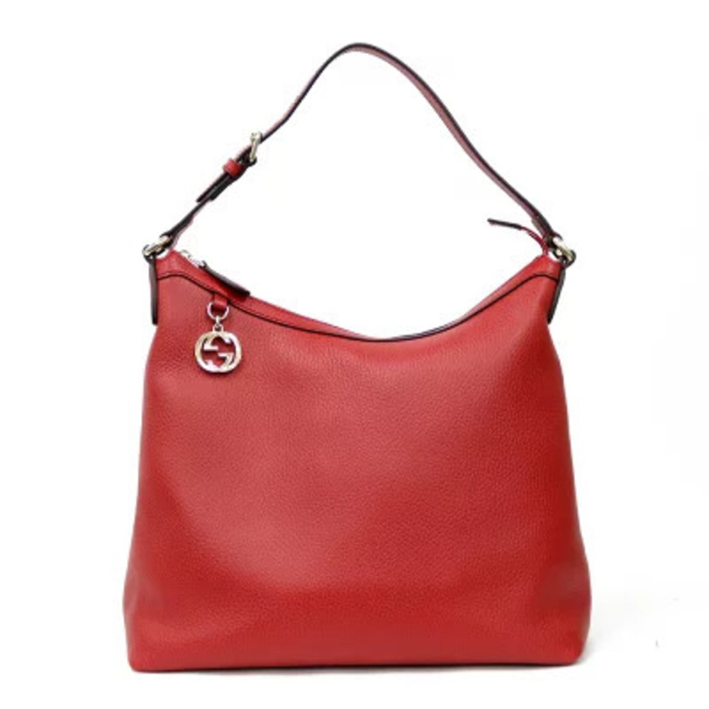 Gucci Leather GG Charm Tote bag red